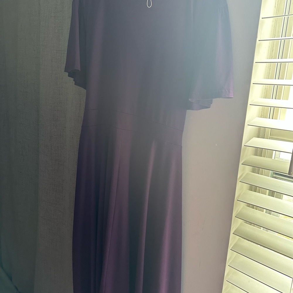 Purple Flutter Sleeve High Low Gown for Wedding Guests